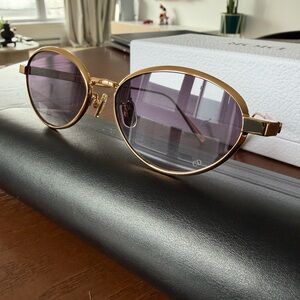 Dior Gold Frame Sunglasses with Purple Tint